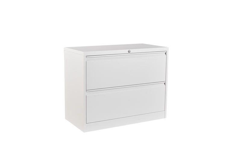 Lateral file cabinet - 2 drawers white