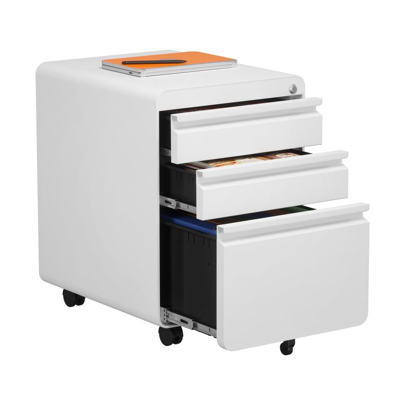 Round edge mobile pedestal